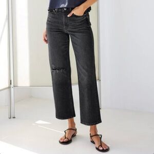 NWOT. AYR The Easy Easy Rebel Rebel grey black denim jeans. Never worn. Size 25.